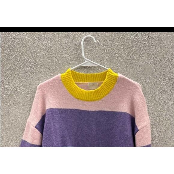 Women's Lauren Taylor Sweater Size Small Color Block Long Sleeve Pullover - Picture 3 of 9